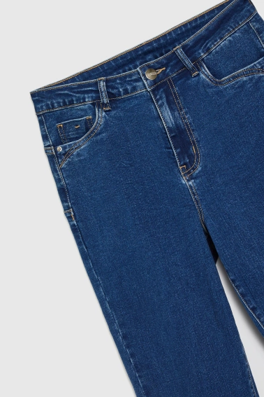 Jeansy rurki granatowe