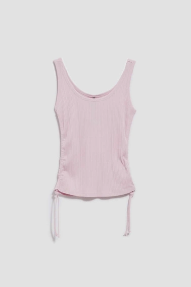 Prążkowany top liliowy