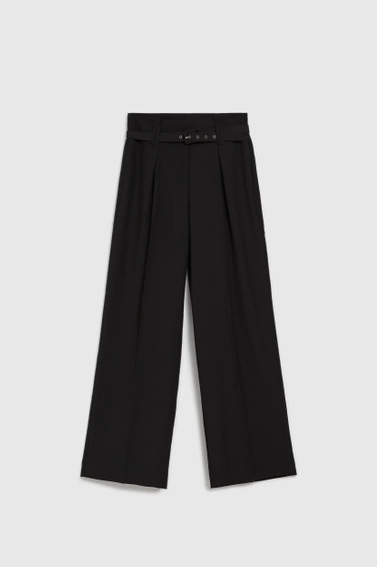 Eleganckie spodnie z paskiem czarne