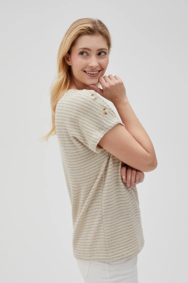 Bluzka w paski beżowa