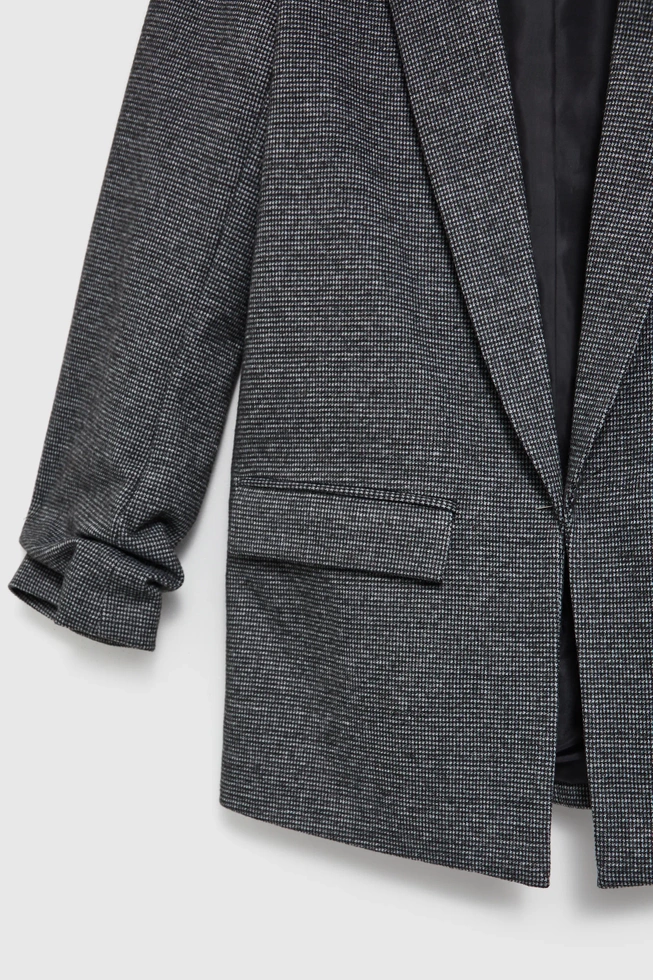 Marynarka z marszczonymi rękawami szara