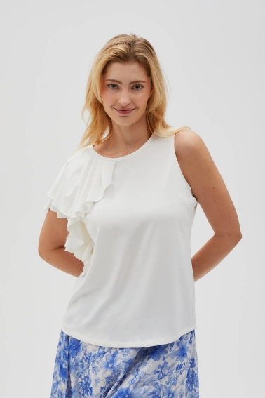 Koszula z falbaną biała