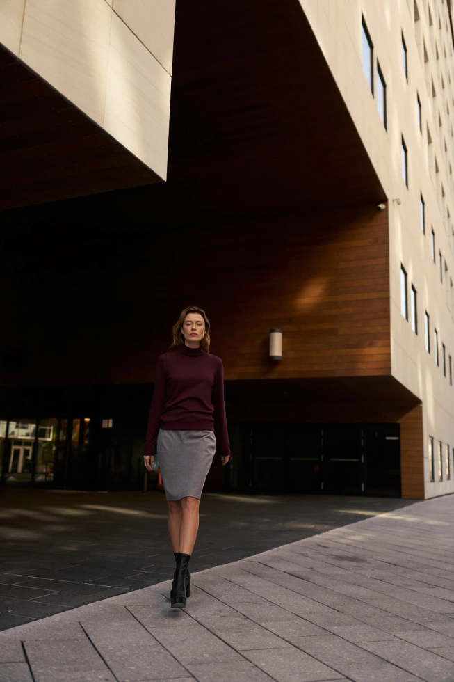 Gładki golf burgundowy