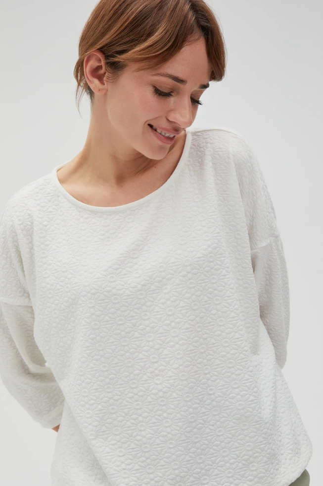 Błuzka z rękawami 3/4 biała