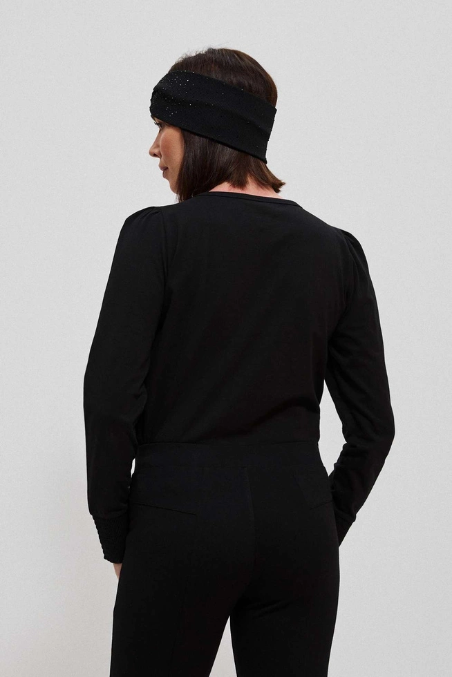 Bawełniana bluzka z bufiastymi rękawami