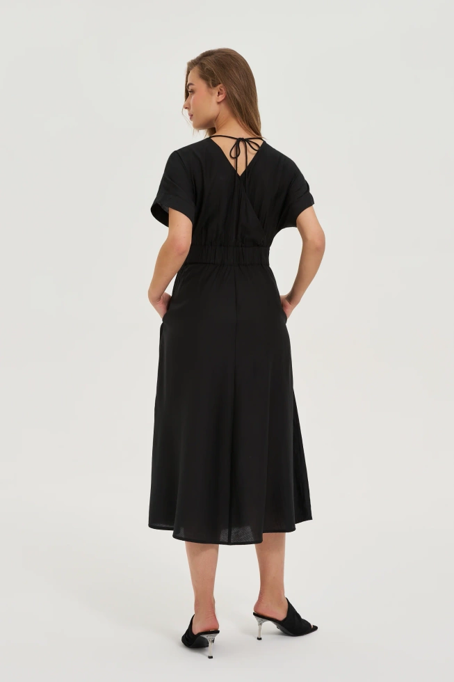 Wiskozowa sukienka czarna