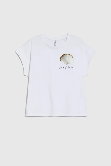 Bluzka z nadrukiem biała