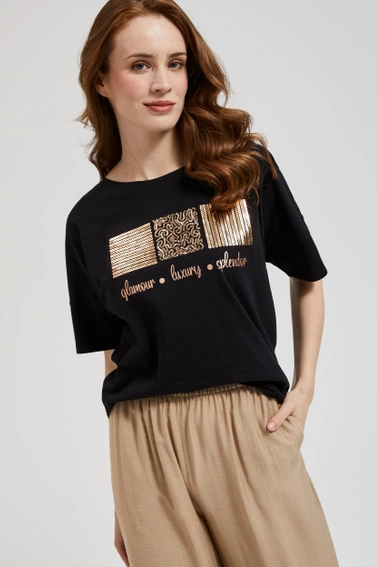 Bluzka z cekinami czarna