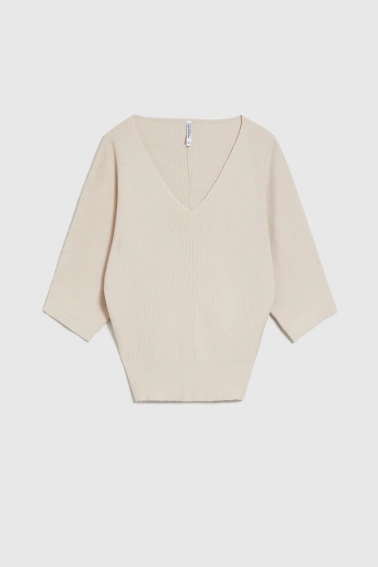 Sweter z rękawami 3/4 beżowy