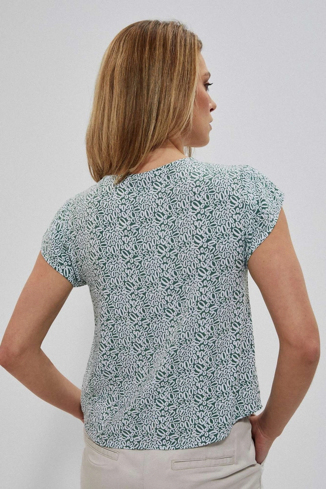 Bluzka koszulowa we wzory seledynowa