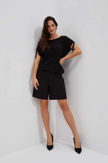 Ażurowa bluzka czarna