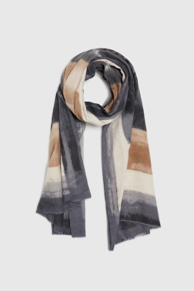 Wzorzysty szal ciemnoszary