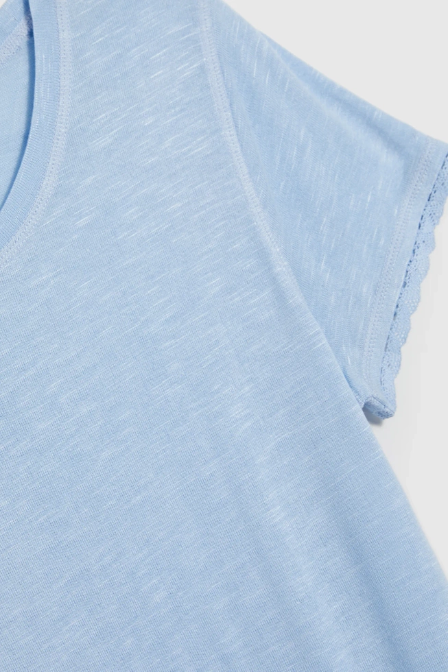 Bluzka z okrągłym dekoltem błękitna