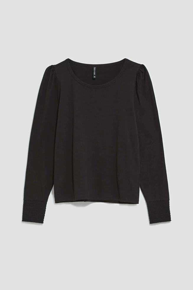 Bawełniana bluzka z bufiastymi rękawami