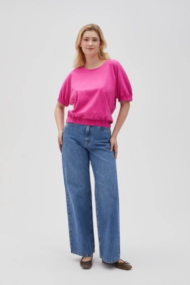 Bluzka z krótkimi rękawami fuksjowa