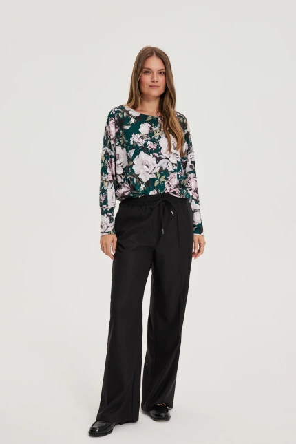 Spodnie z szerokimi nogawkami czarne