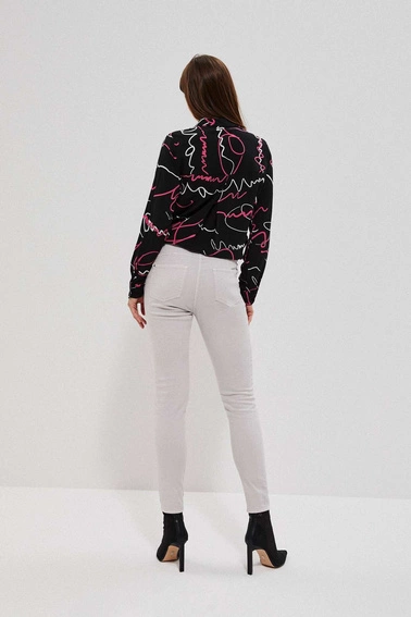 Gładkie spodnie szare