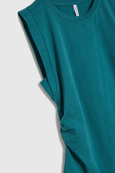 Top z bawełny zielony