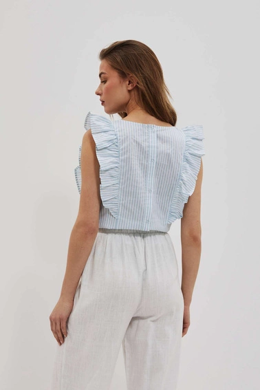 Koszula w paski z falbaną 