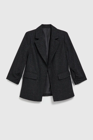 Marynarka z rękawami o długości 3/4 czarna