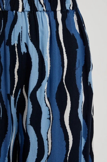 Wzorzyste spodnie kuloty niebieskie