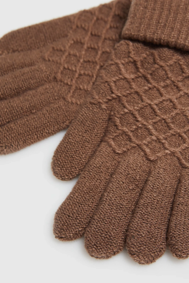 Dzianinowe rękawiczki beżowe