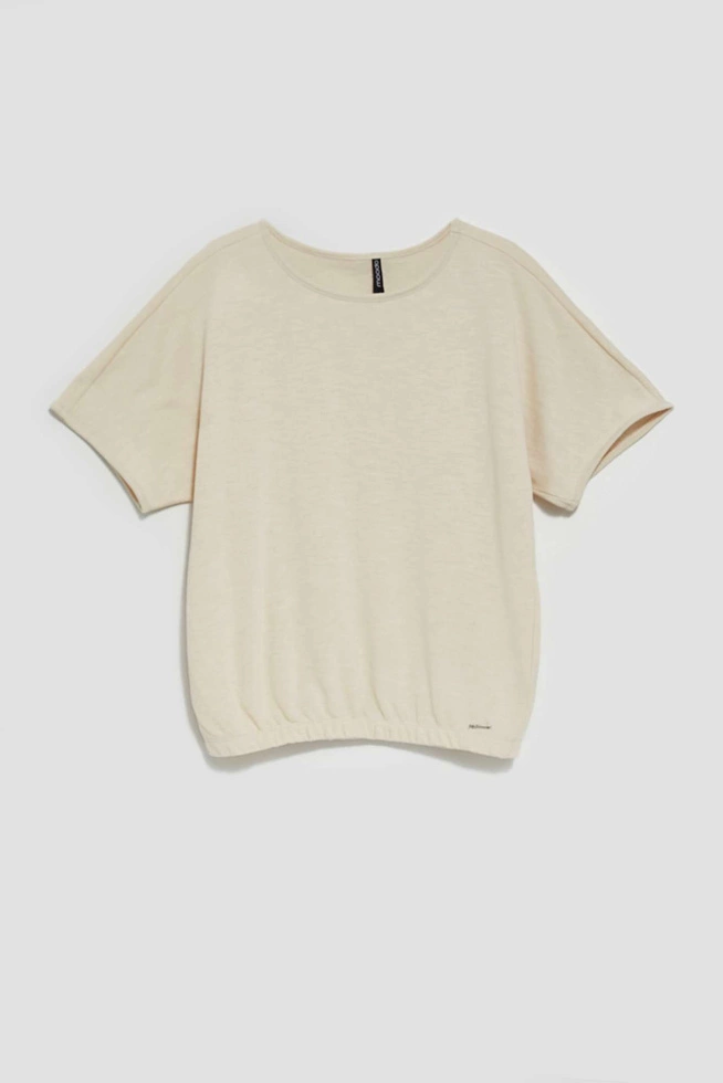 Gładka bluzka piaskowa