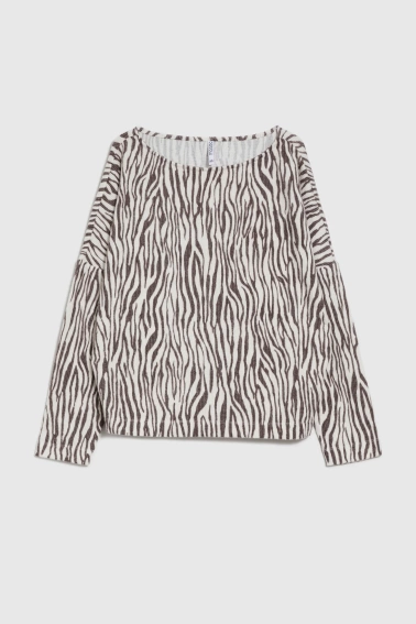 Bluza w zwierzęcy wzór beżowa