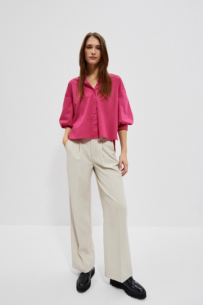 Koszula z bufiastymi rękawami różowa