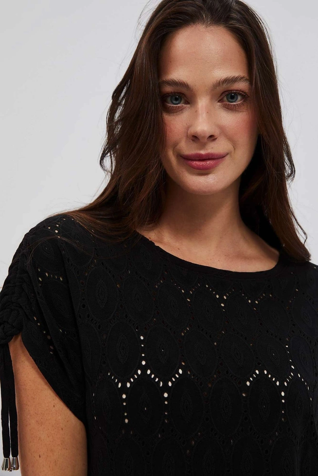 Ażurowa bluzka czarna