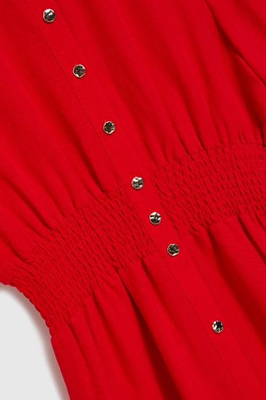 Koszulowa sukienka midi czerwona