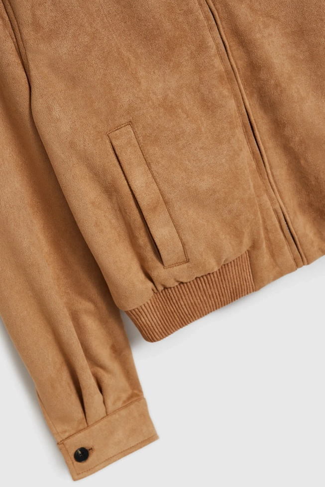 Kurtka z imitacji zamszu beżowa