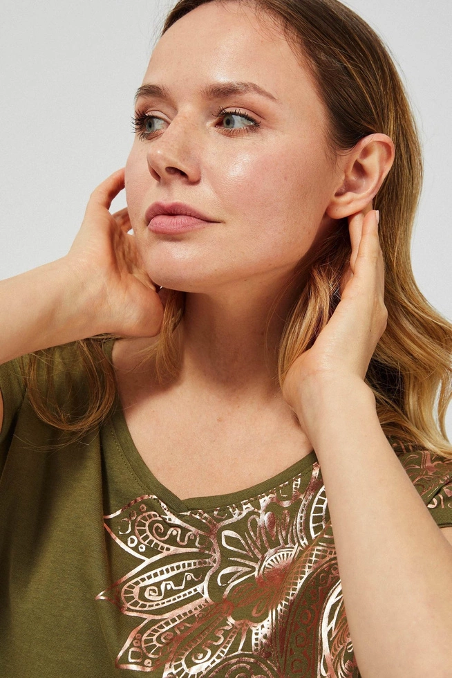 Bluzka z błyszczącym nadrukiem