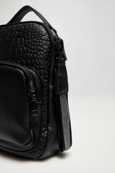 Plecak z kieszenią czarny