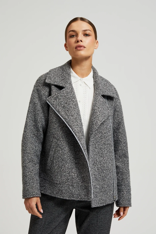 Kurtka zapinana na zamek szara