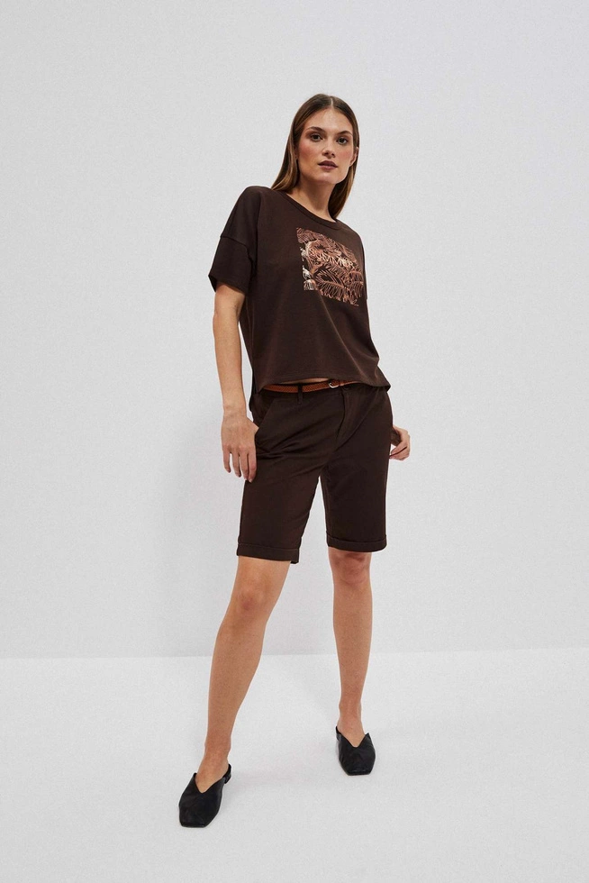 Bluza z nadrukiem ciemnbrązowa