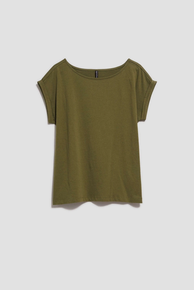 Bawełniany t-shirt oliwkowy