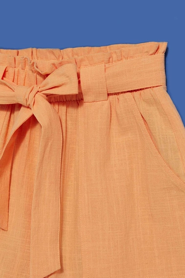 Bawełniane szorty z wiązaniem w talii 