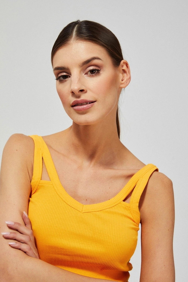 Prążkowany top z bawełny organicznej