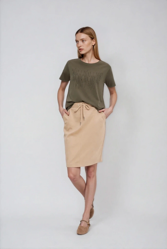 Bluzka z dżetami oliwkowa