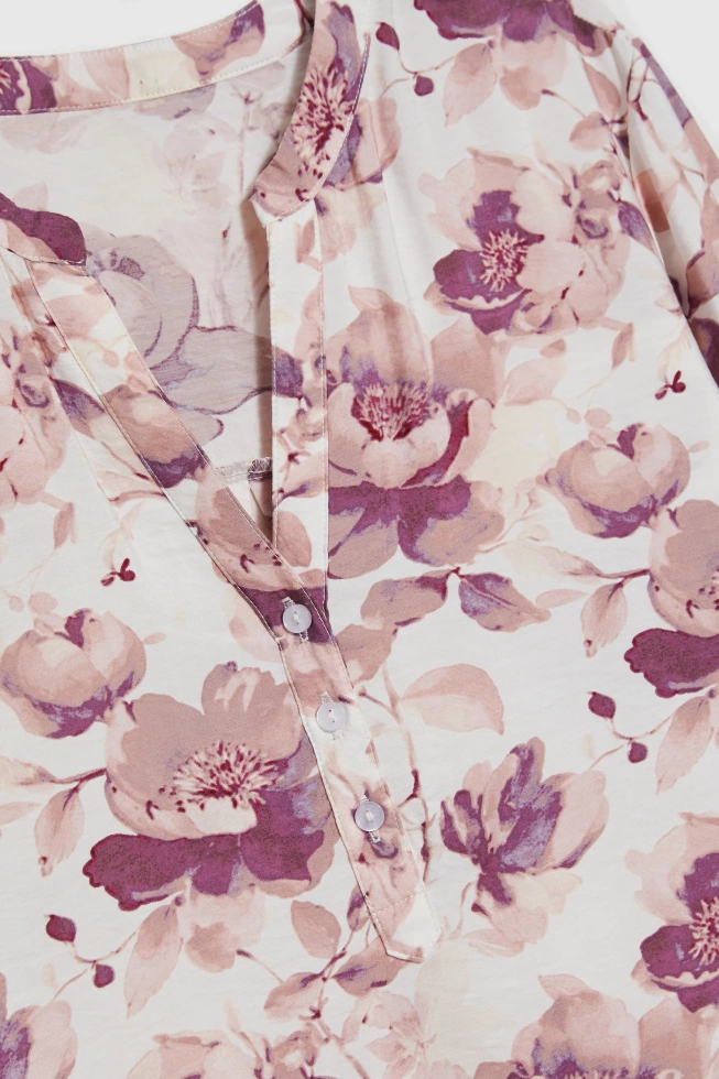 Koszula w kwiaty ecru