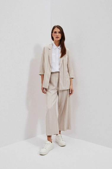 Marynarka w paski piaskowa