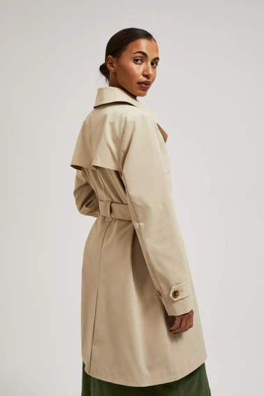 Trencz z paskiem beżowy
