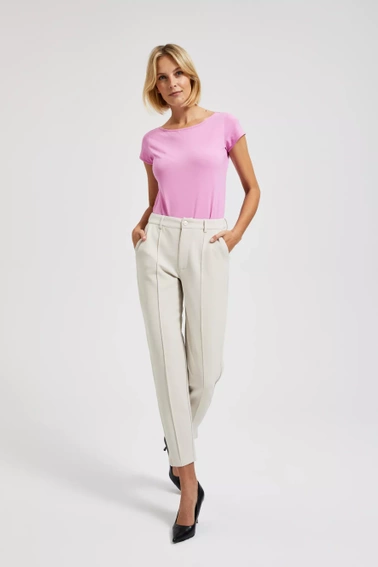 T-shirt różowy z okrągłym dekoltem