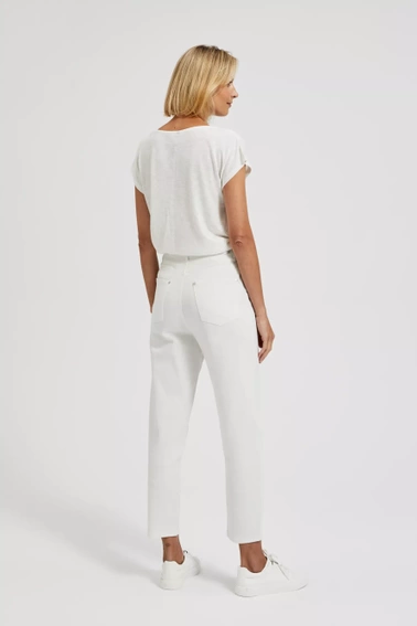 Jeansy mom fit białe