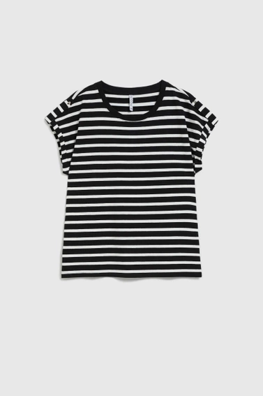 Prosta bluzka w paski czarna