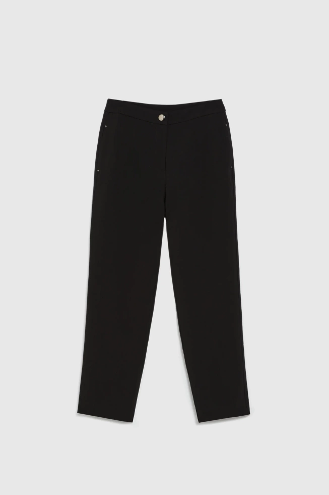 Gładkie spodnie czarne