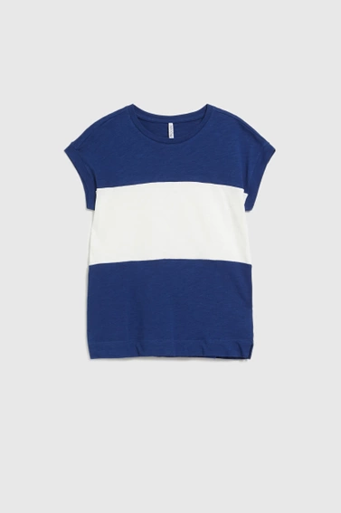 Bluzka w szerokie paski granatowa