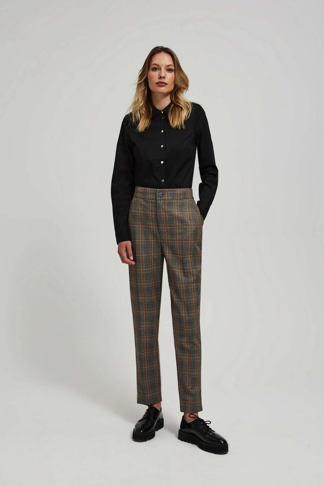 Spodnie w kratę szare