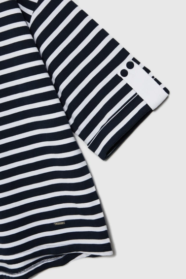 Bluza oversize w paski z szerokimi rękawami granatowa